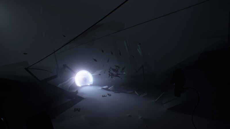 Glowing Orb in Debris