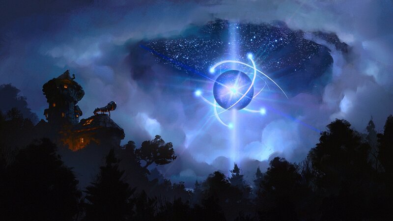 Glowing Orb in Sky