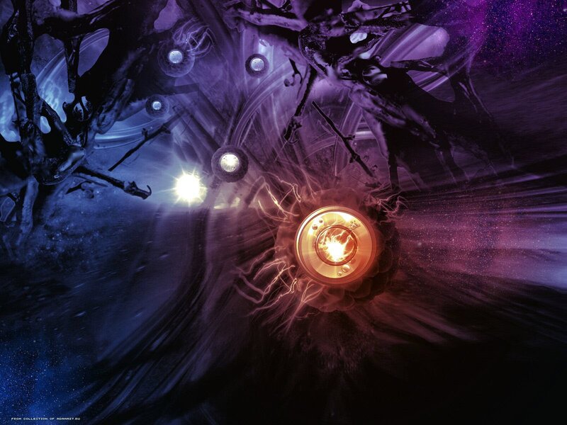 Glowing Orb in Tunnel — Purple