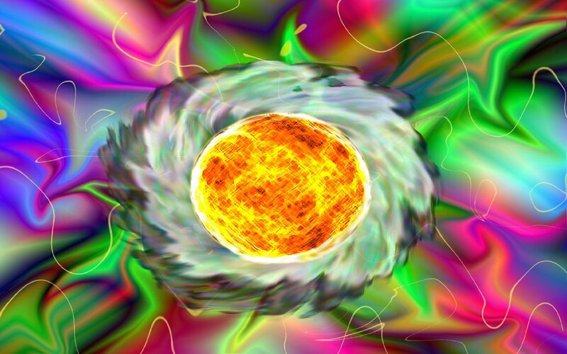 Glowing Orb in Vortex