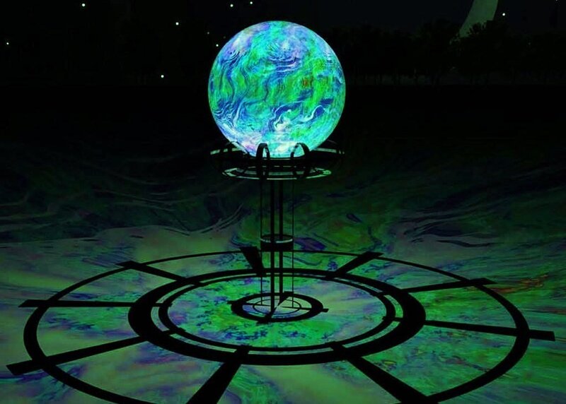 glowing orb on pedestal