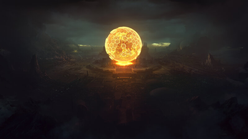 Glowing Orb on Platform