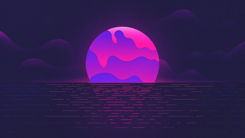 Glowing Orb over Water — Purple
