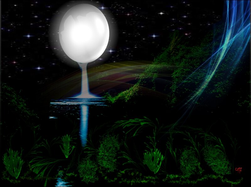 Glowing Orb over Water