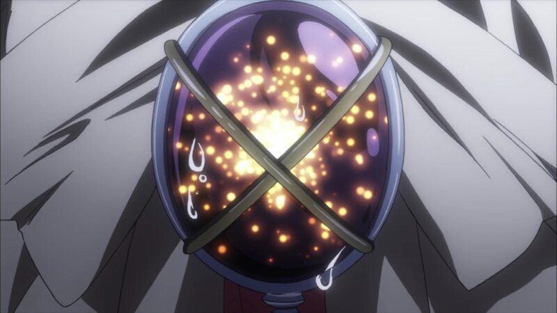 glowing orb with crossed rods