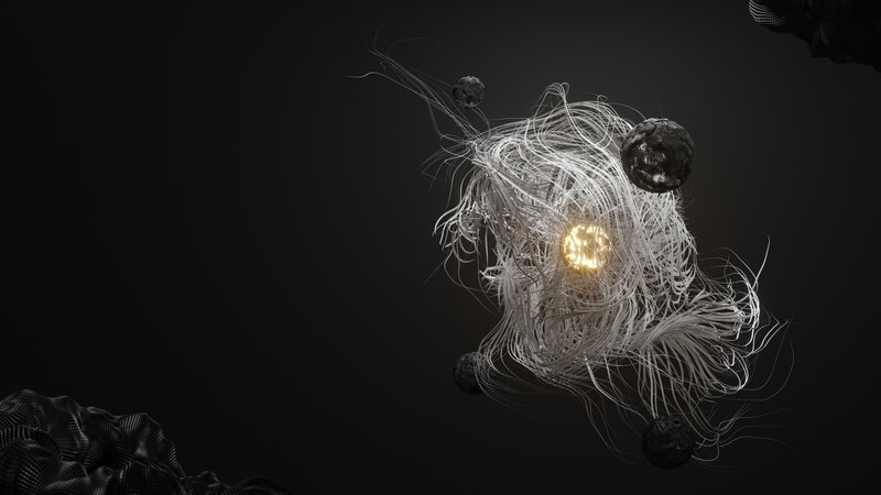 Glowing Orb with Filaments — Black
