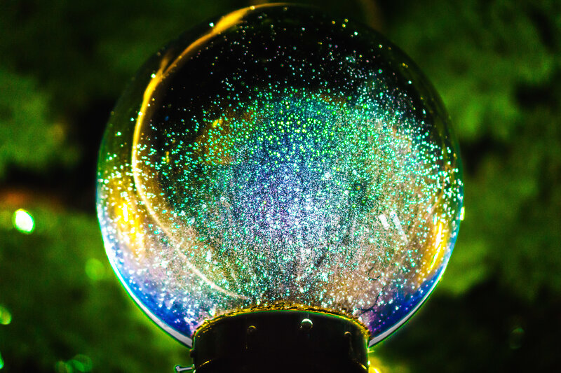 glowing orb with glitter