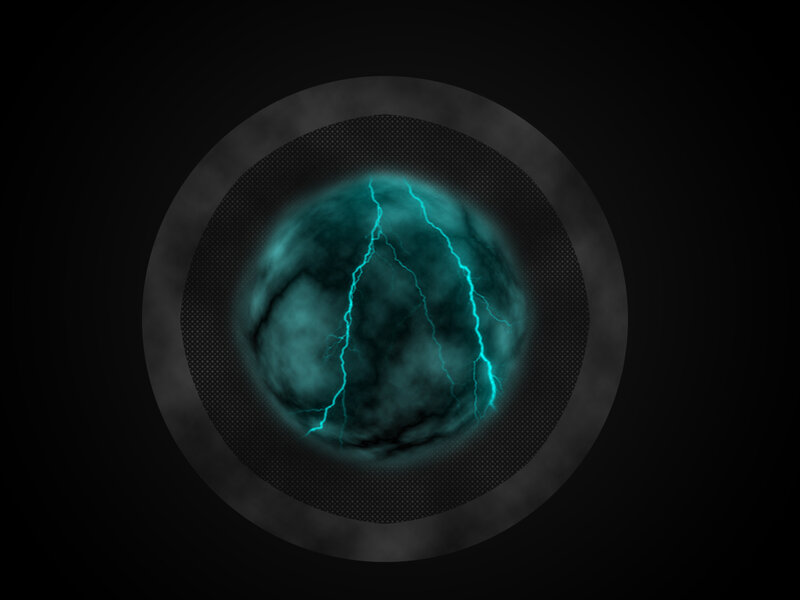 glowing orb with lightning
