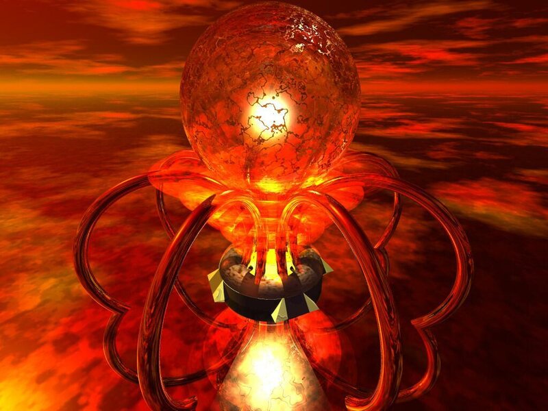 Glowing Orb with Tentacles
