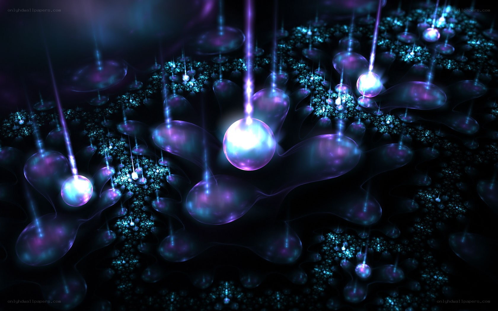 glowing orbs in dark space