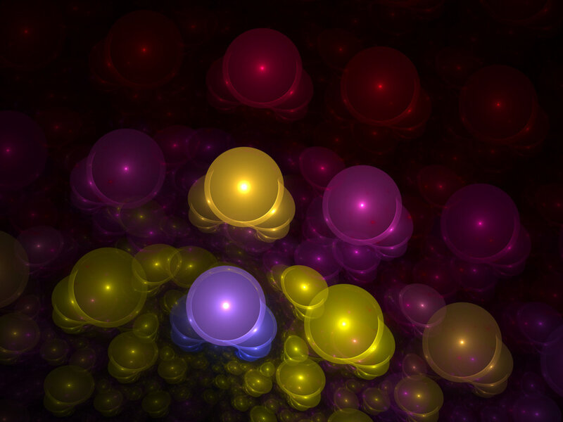 glowing orbs in dark space