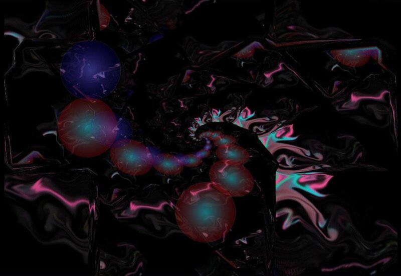 Glowing Orbs in Dark Space — Black, Mysterious