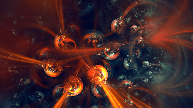 Glowing Orbs in Dark Space — Red