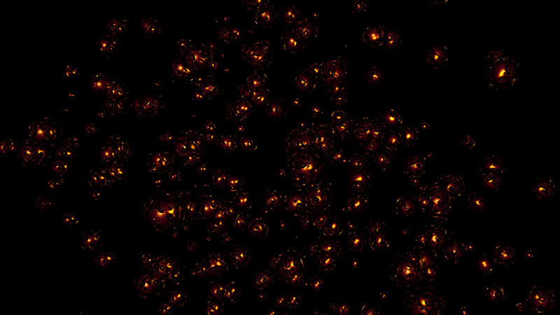 glowing orbs in darkness