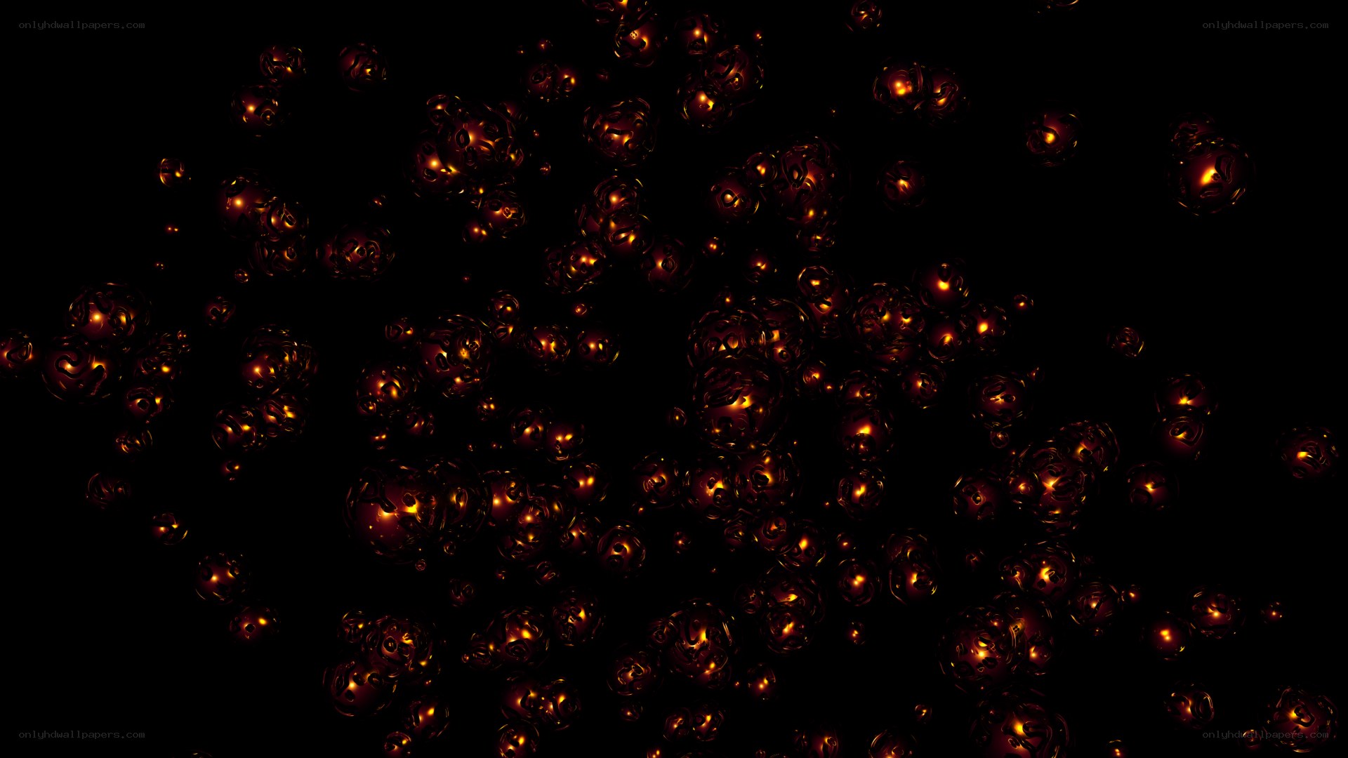 glowing orbs in darkness