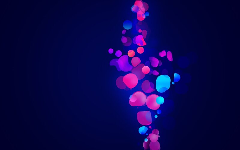 Glowing Orbs on Dark Background — Blue, Dynamic, Abstract