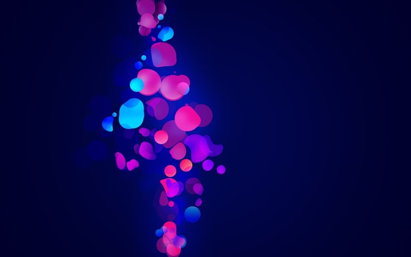 Glowing Orbs on Dark Background — Blue