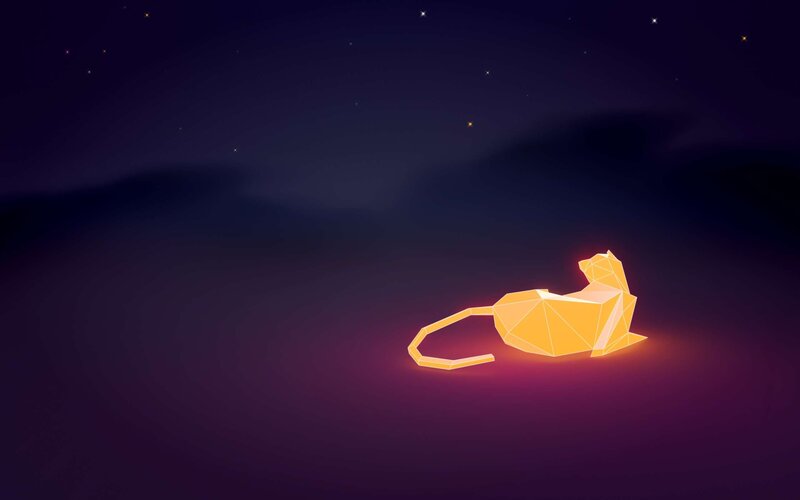 Glowing Origami Cat