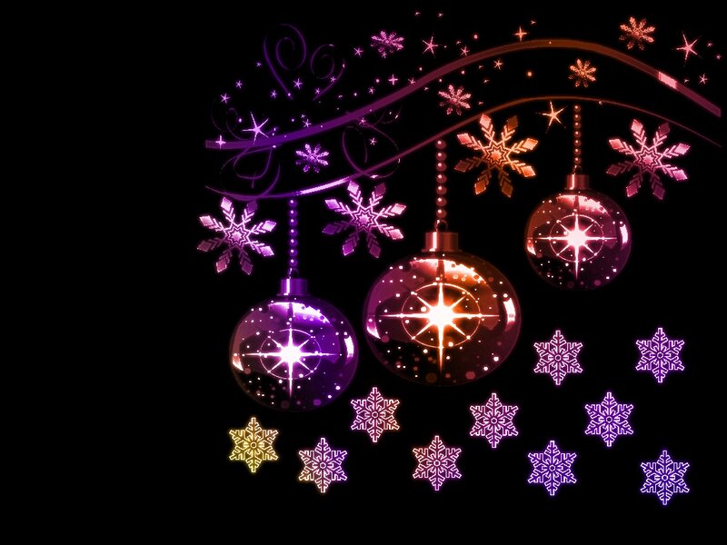 Glowing Ornaments and Snowflakes