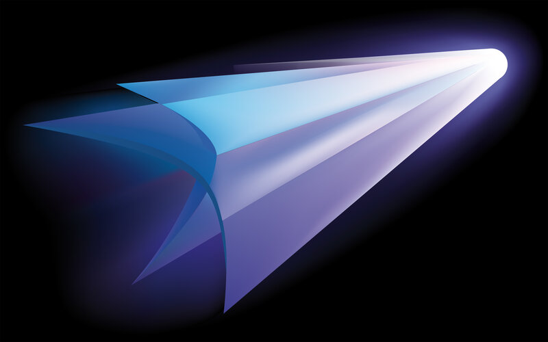 glowing paper airplane