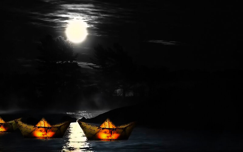 Glowing Paper Boats