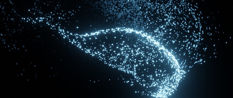 Glowing Particle Stream — Blue, Mystical