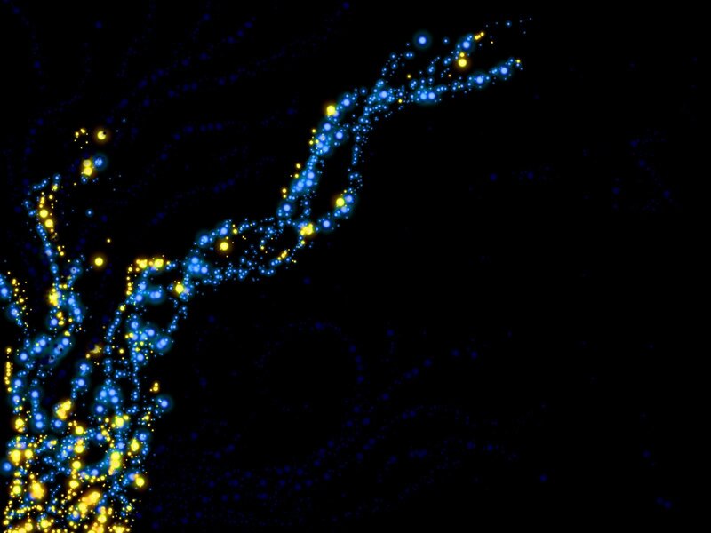 glowing particle stream