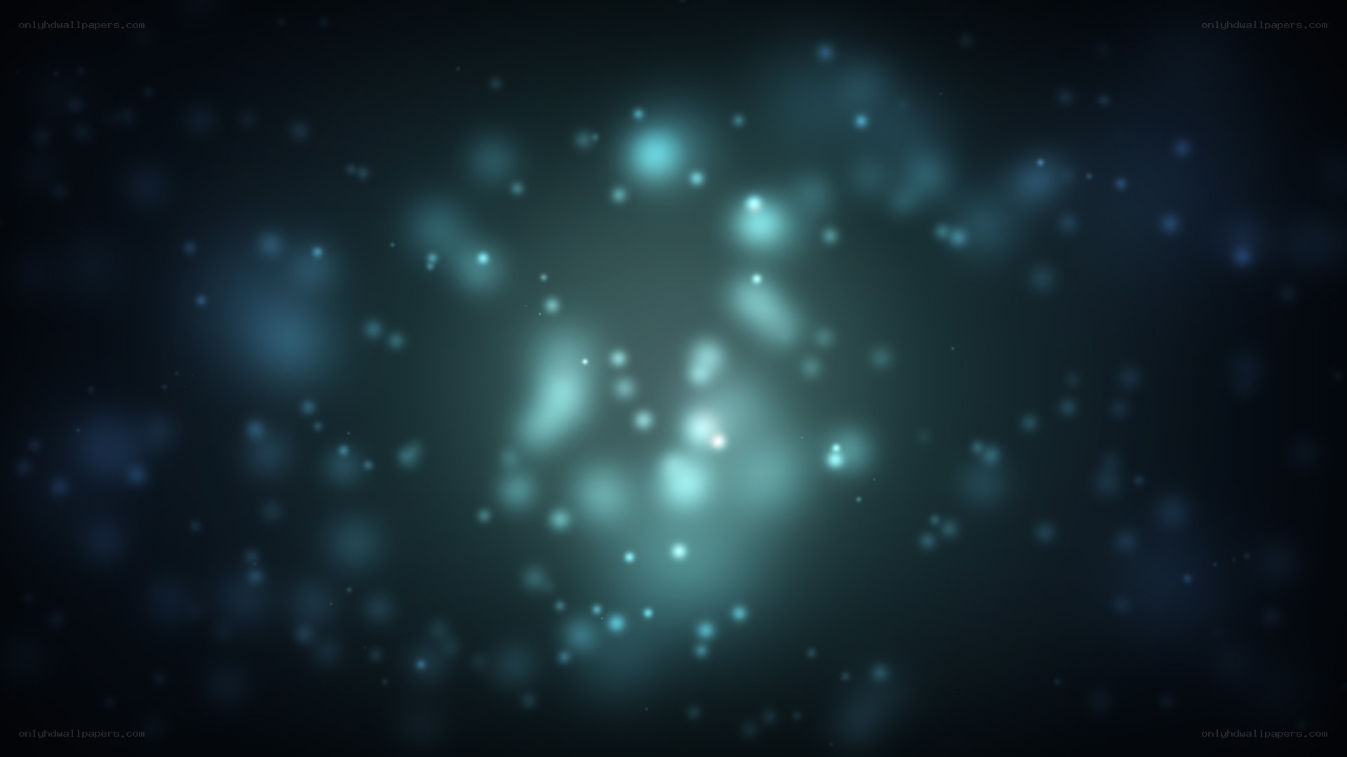 glowing particles in dark space