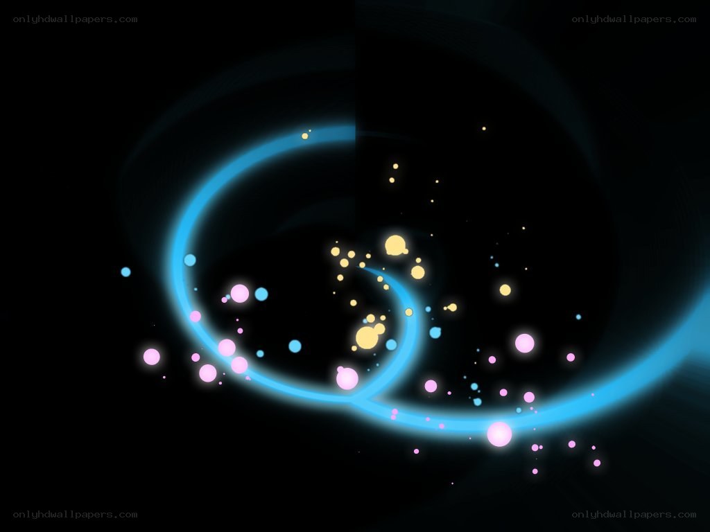 glowing particles in space