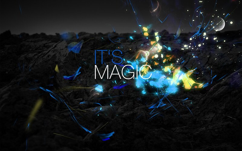 Glowing Particles on Rocks