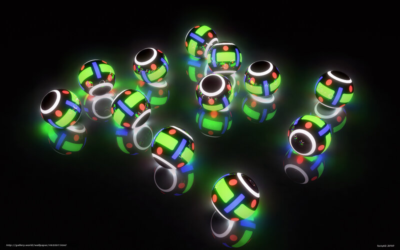 Glowing Patterned Spheres — Green
