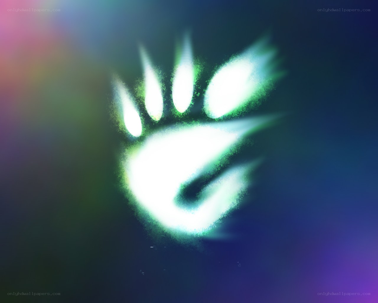 glowing paw print symbol