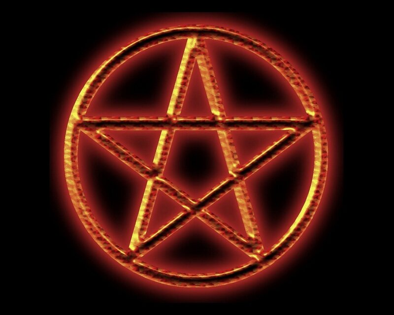 glowing pentagram symbol