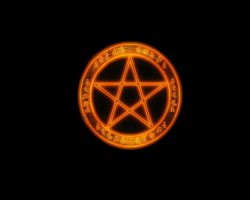 glowing pentagram symbol