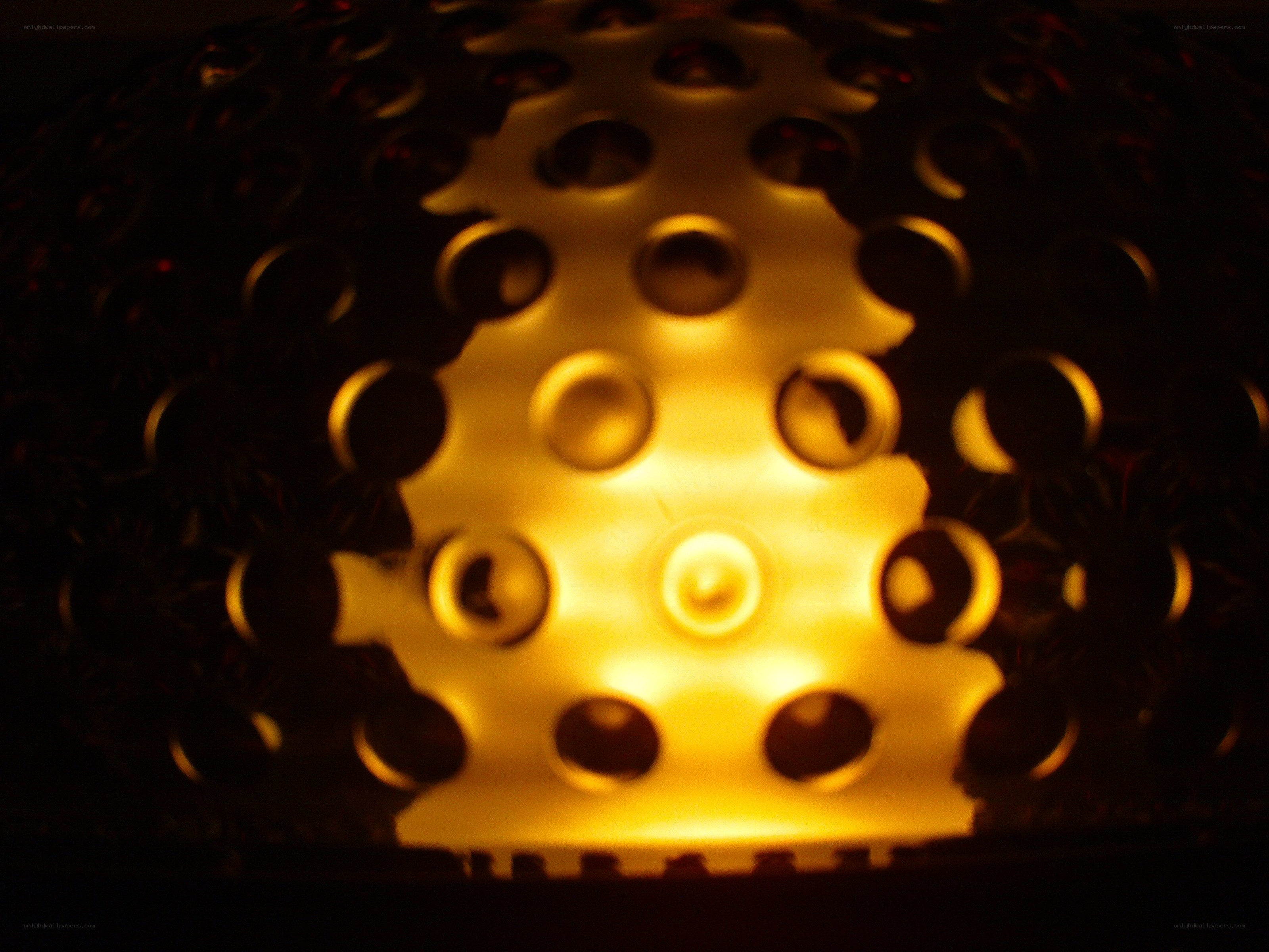 glowing perforated lampshade
