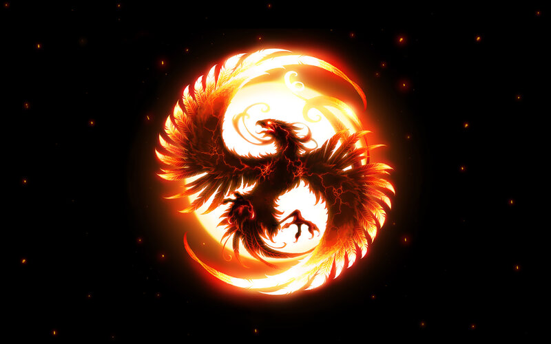 Glowing Phoenix Bird — Orange