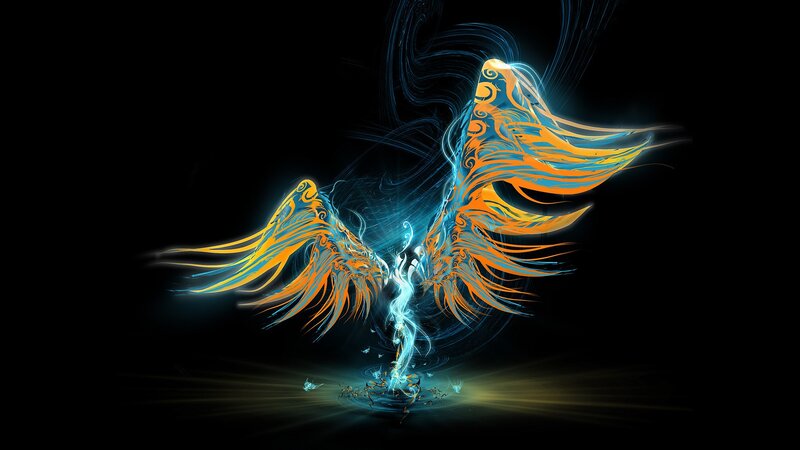 glowing phoenix wings