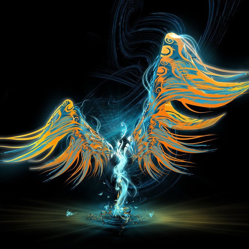 Glowing Phoenix Wings — Orange