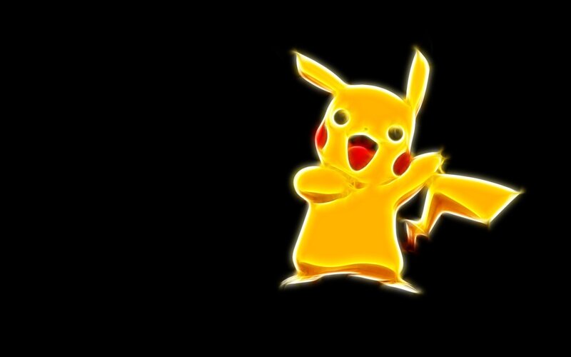 Glowing Pikachu Character — Yellow, Dramatic
