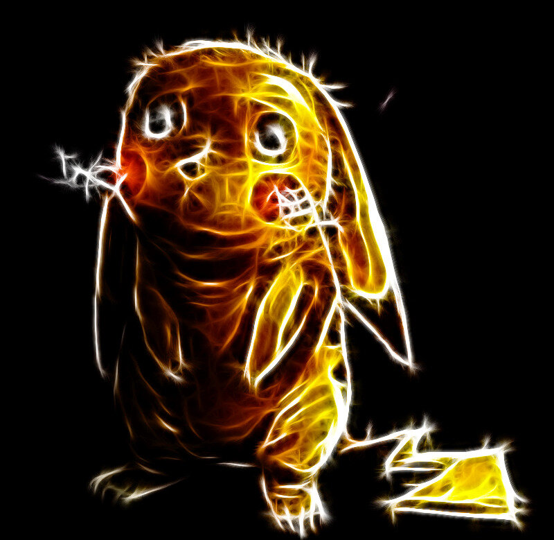 glowing pikachu illustration