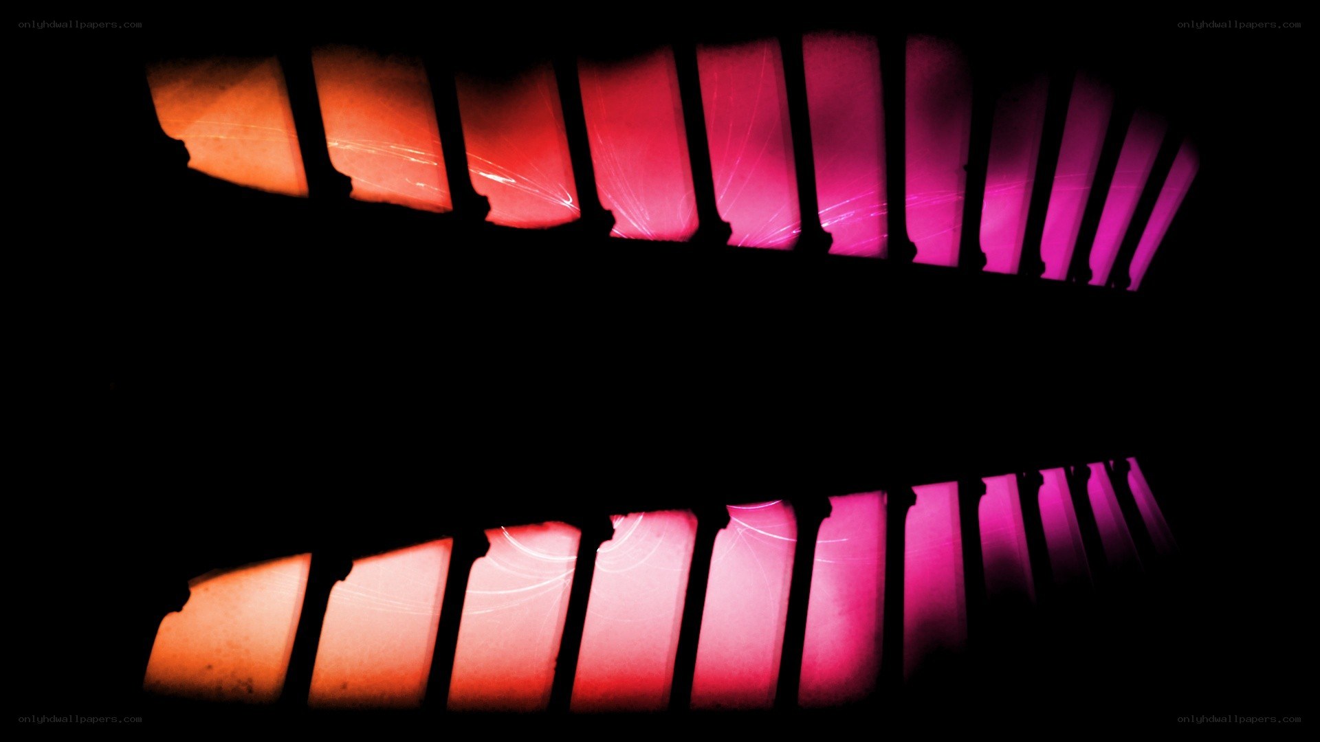 glowing pink and orange light bars