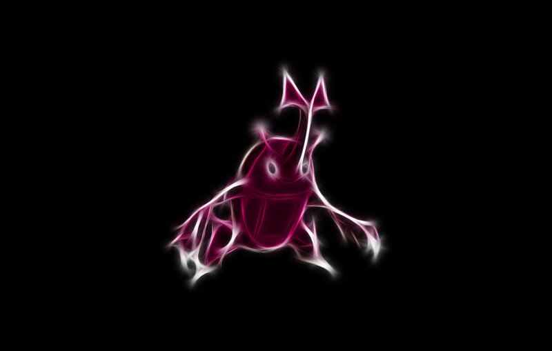 glowing pink beetle illustration