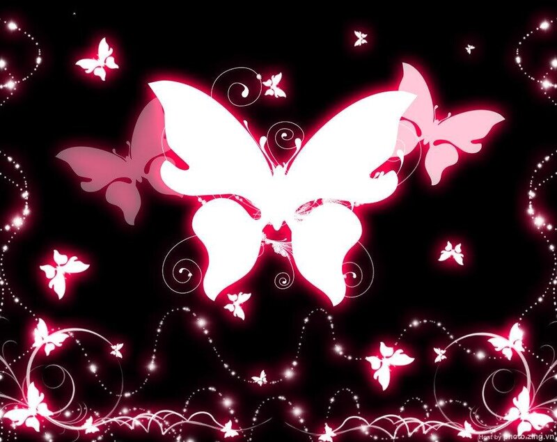 glowing pink butterfly design