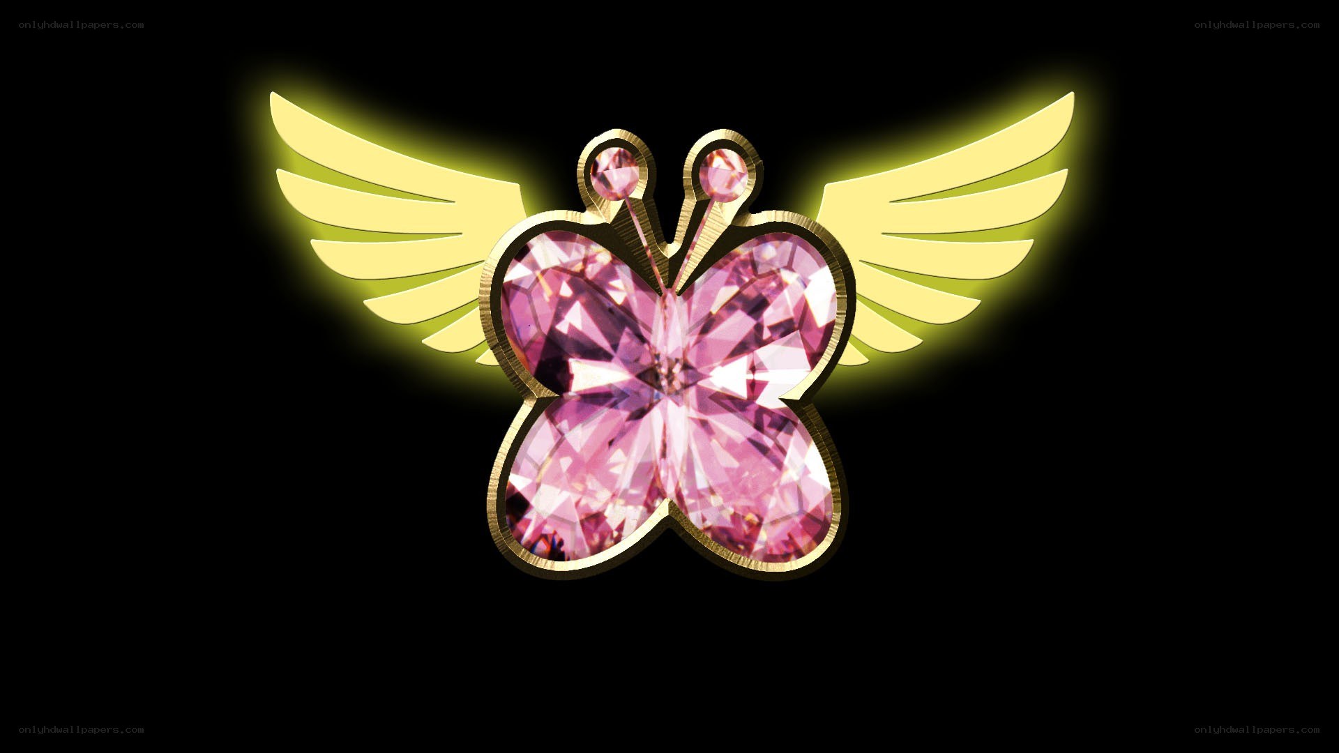 glowing pink butterfly pendant