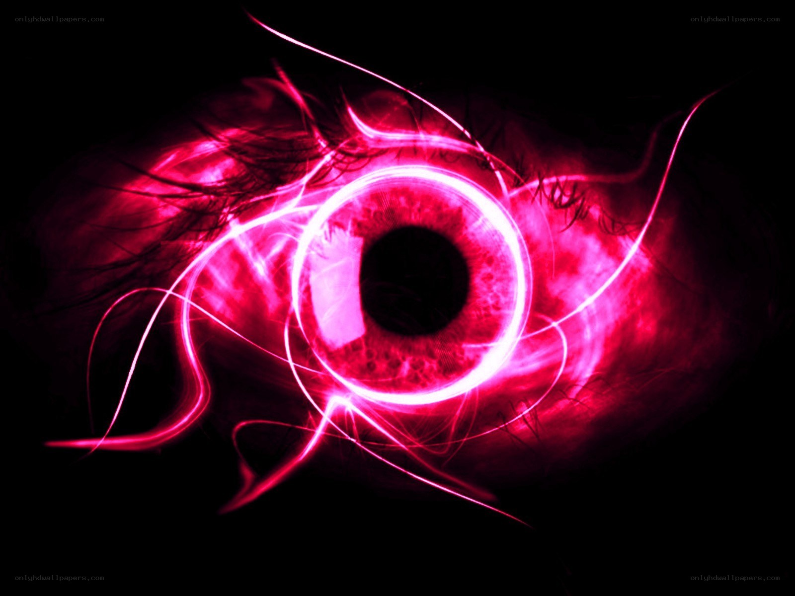 glowing pink eye art