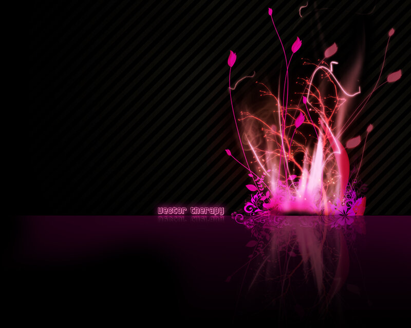 Glowing Pink Floral Design — Dramatic, Night