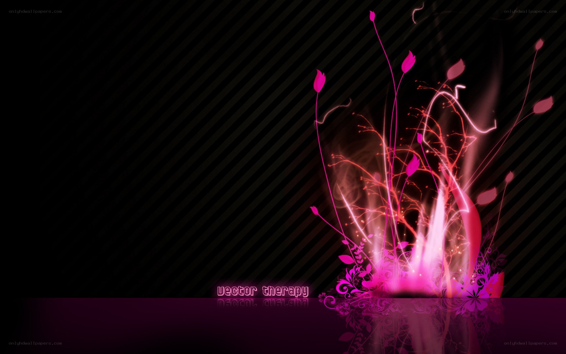glowing pink floral design
