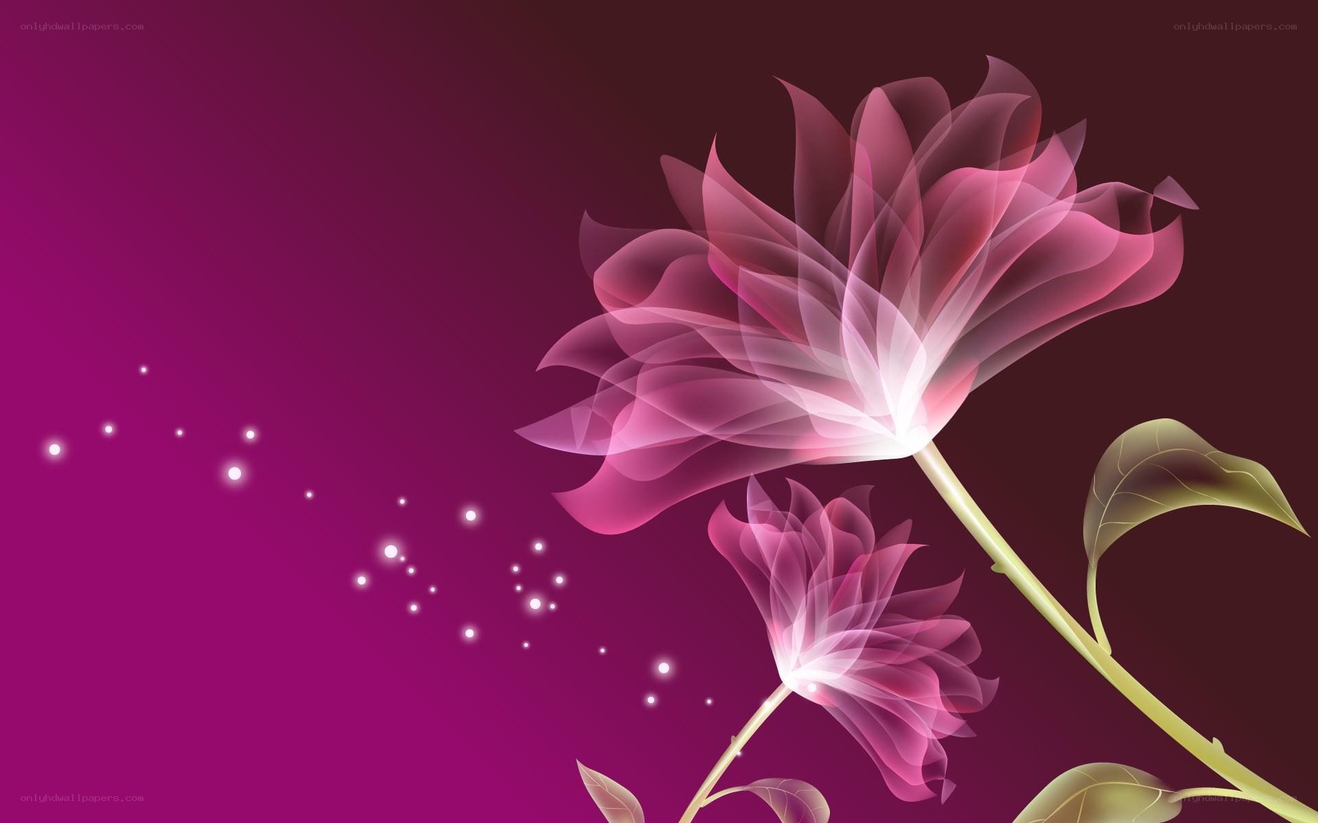 Glowing pink flowers