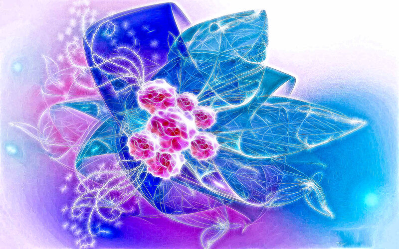 Glowing Pink Flowers — Purple, Ethereal