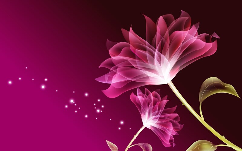 Glowing Pink Flowers — Purple
